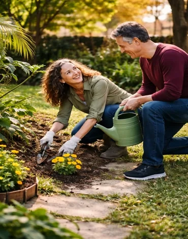 Residential landscaping Georgetown TX garden planting and flower bed installation for home landscape